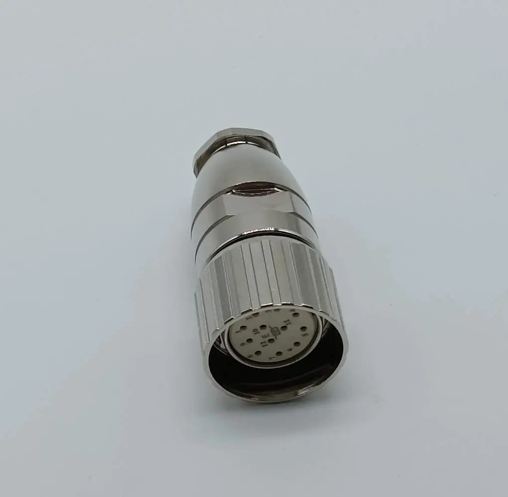 M23 12Pin Female Connector Industrial Threaded Waterproof Molex M23 Signal Circular Connector Shield