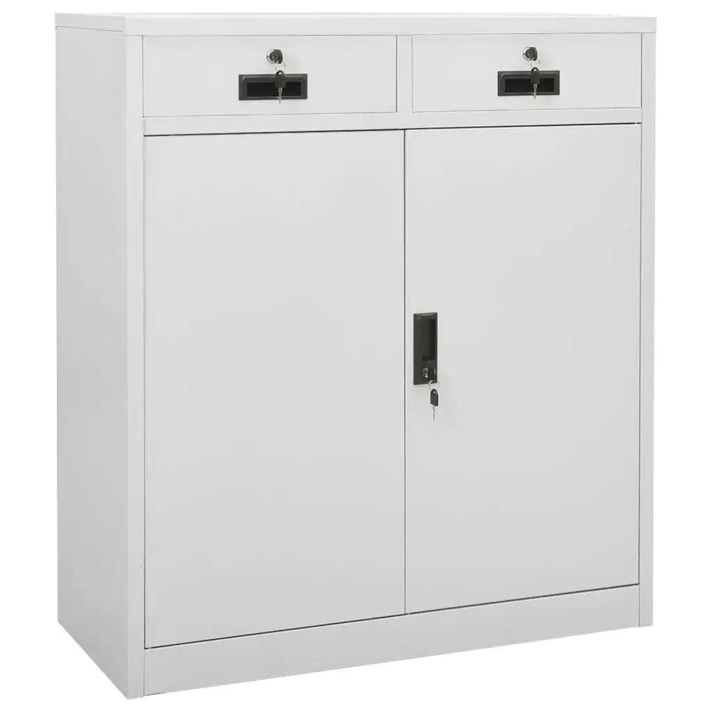 Light Gray Steel Office Cabinet - 35.4x15.7x40.2 Storage Solution