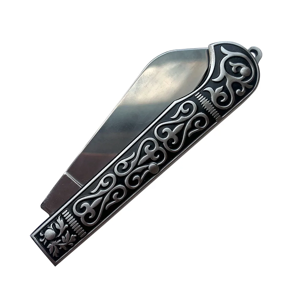 Wholesale Fruit Paring Knife Stainless Steel Folding Blade Copper Head Resin Hand 3D Pattern Utility Pocket EDC Tool