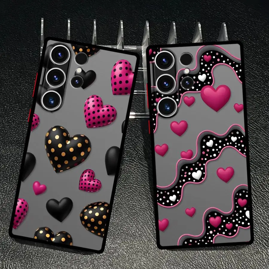 Funda para Samsung Galaxy S26 Note 20 10+ S25 Ultra S21 S23 FE S22 S20 S24 Plus, Carcasa Retro con Diseño de Corazón