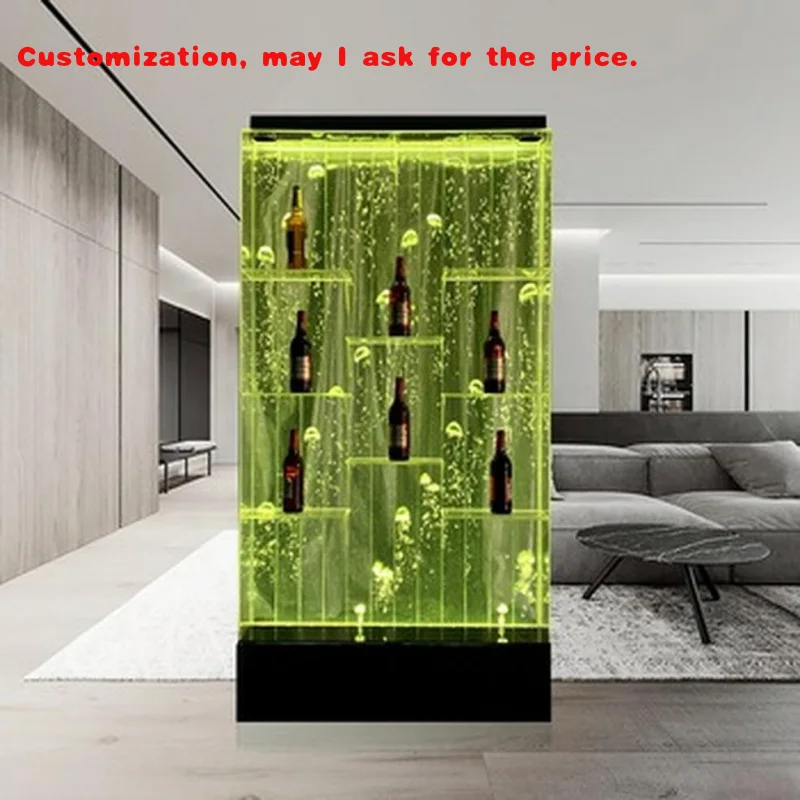

custom.Hot Sale Modern Design Acrylic Bubble Wall with Led Display Shelves bar Lounge