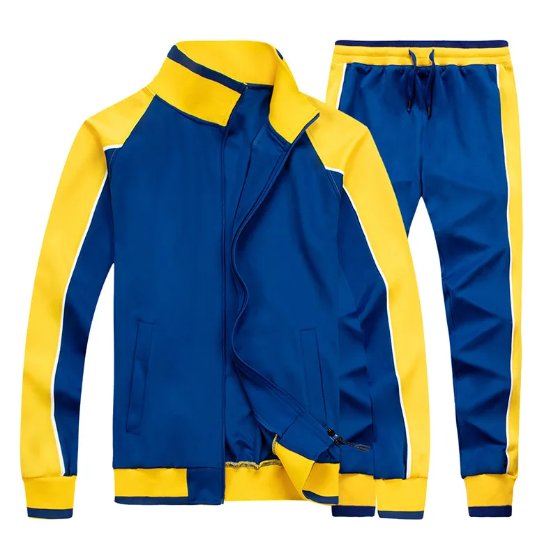 Europe and America Men Tracksuit 2 Pieces Sets Casual Sports Wear Tops+Pants Winter Workout Camping Clothes Set Outdoor Jogging