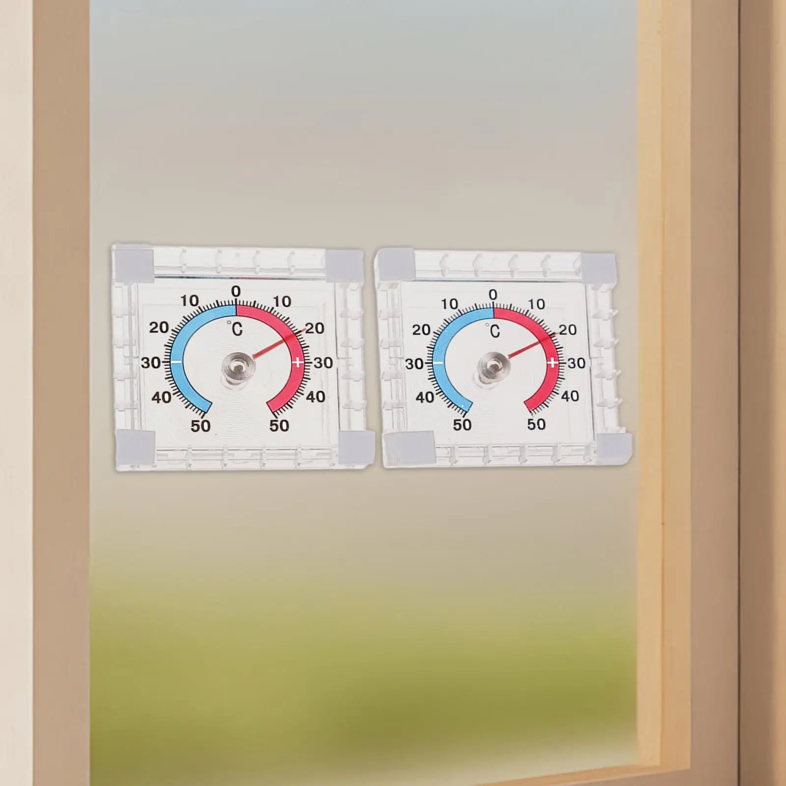 Clear Window Door Thermometer Small Analog Gauge Indoor Outdoor Temperature Meter for Office Patio