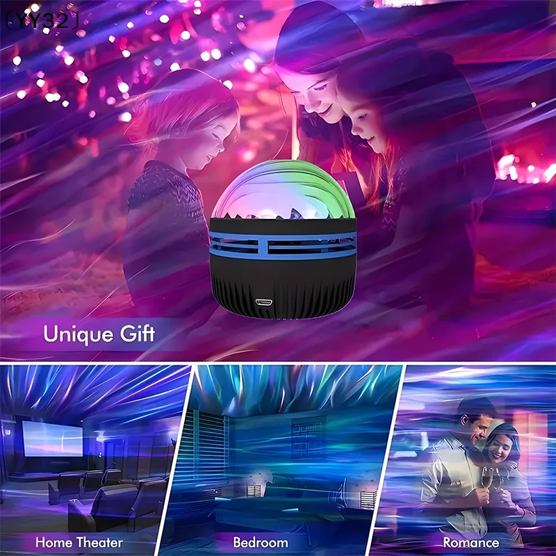 Led Aurora Starry Projection Lamp Water Ripple Disco Light Romantic Atmosphere For All Seasons〔YY32〕