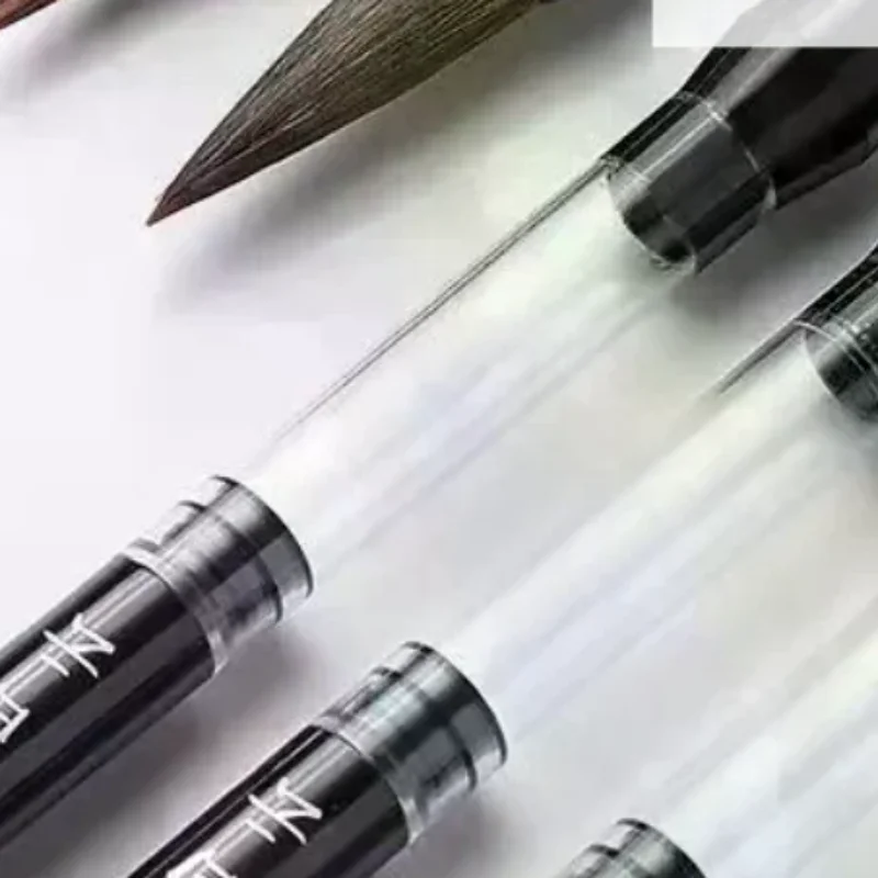 3 Pcs Calligraphy Brush Set Water Storage Paint Brush Pen Automatic Suction Ink Wolf Hair Baiyun Soft Round Point Writing Brush