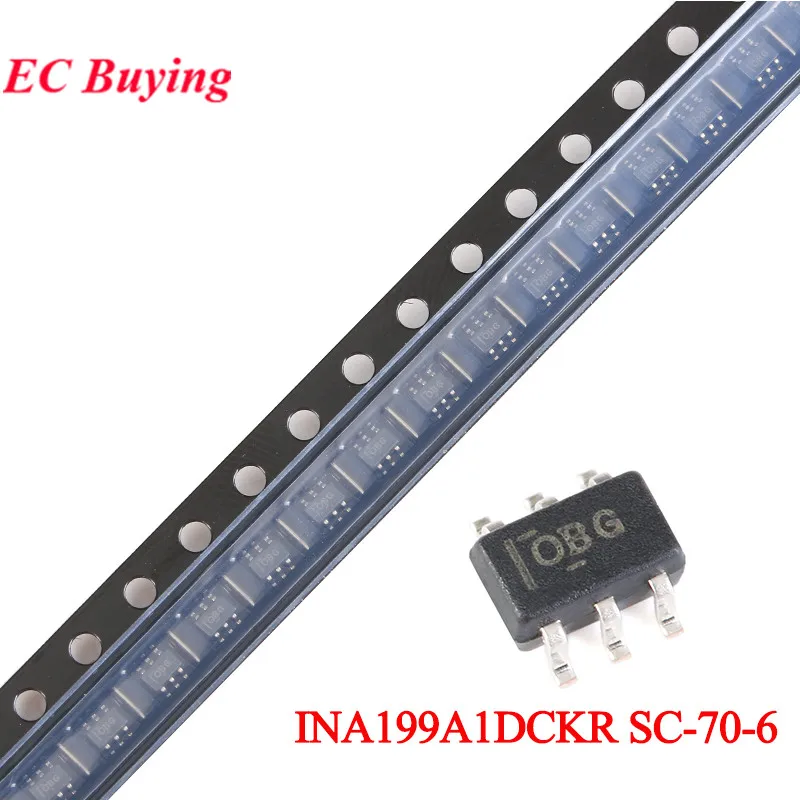 10pcs/2pcs INA199A1DCKR INA199A1 INA199A INA199 SC70-6 SC-70-6 OBG 0BG O8G 08G Voltage Output Current Shunt Monitor IC Chip