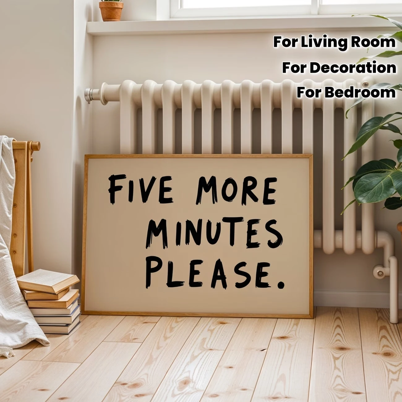 Minimalist Please Sleep For Five More Minutes Quotes Wall Art Print Canvas Painting Poster Picture For Living Room Home Decor