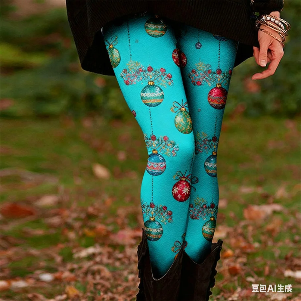 

Christmas women's leggings Christmas pattern print yoga pants Ladies' high waisted pant Elastic comfortable pants Women Clothing