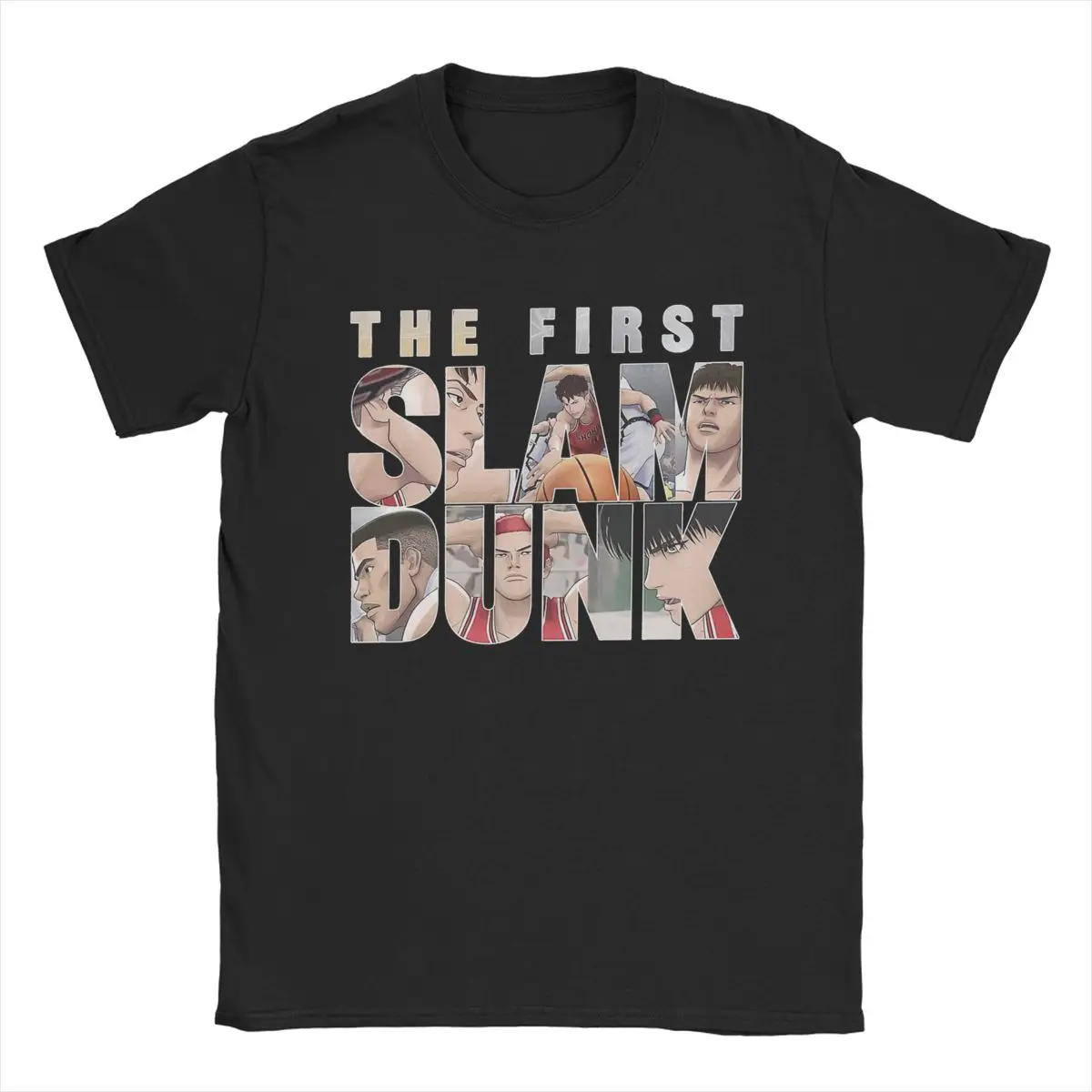 The First Slams Dunks T-Shirts for Men Novelty Pure Cotton Tee Shirt Crewneck Short Sleeve T Shirts Gift Idea Tops