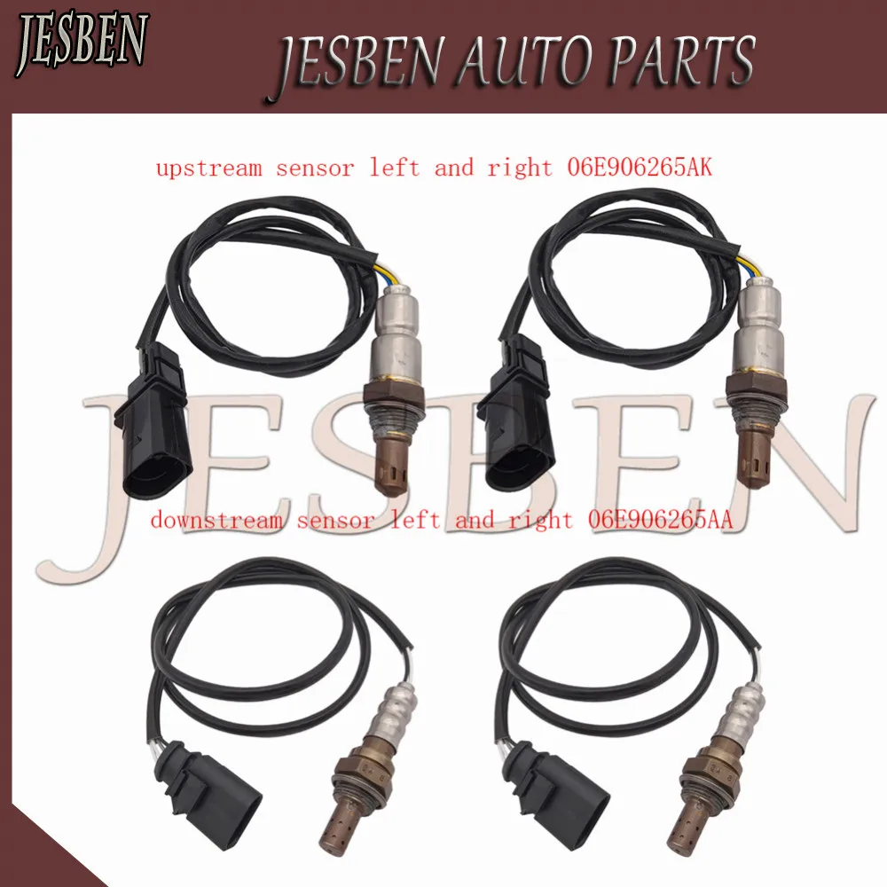 4pcs 06E906265AK 06E906265AA Front & Rear Lambda O2 Oxygen Sensor for AUDI A4 S4 A5 S5 3.0 Quattro A7 A8 S8 2.0-6.3 2008-2017