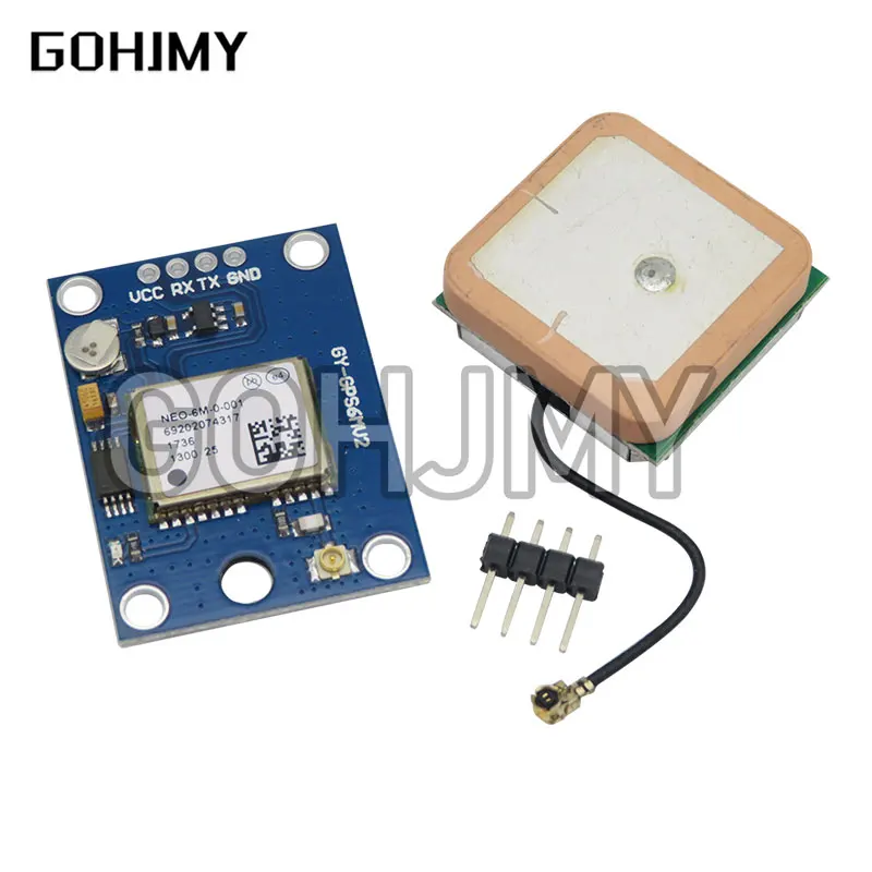 GY-NEO6MV2 com controle de voo, NEO6MV2, NEO-6M, módulo GPS, 3V-5V, EEPROM, MWC, APM2.5, antena grande para arduino, 1pc