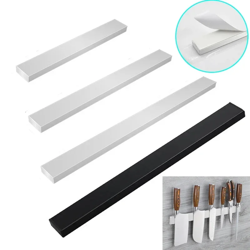 Self Adhesive Power Magnetic Knife Holder Wall Mount 304 Stainless Steel Magnet Magnetic Knife Stand Bar Rack Kitchen Organizer