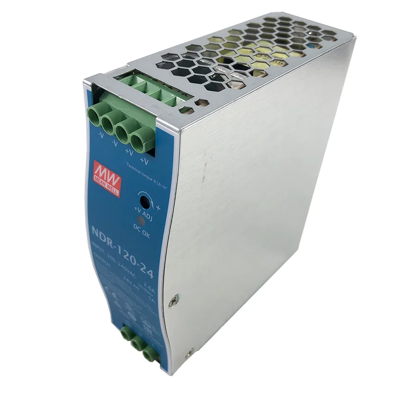 MEAN WELL Industrial Din Rail 120W Slim Single Output Switching Power Supply 12V 24V 48V NDR-120-12 NDR-120-24 NDR-120-48