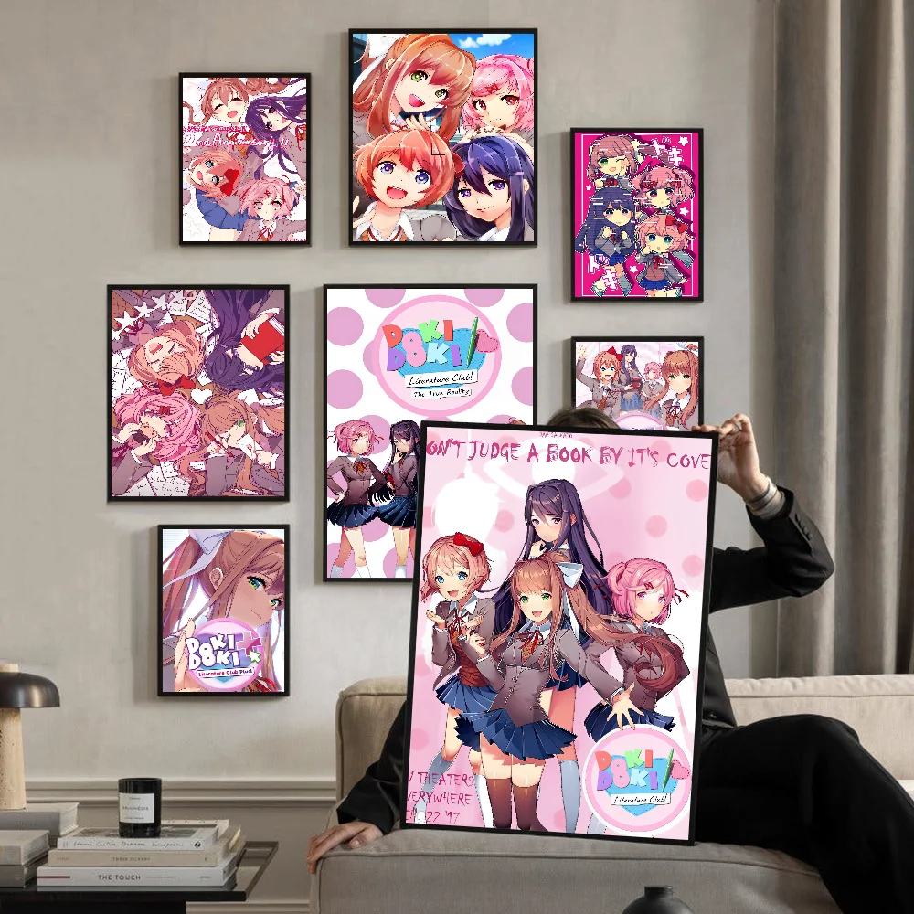 Game D-Doki D-Doki L-Literature C-Club Poster Sticky HD Quality Wall Art Retro Posters For Home Kawaii Room Decor