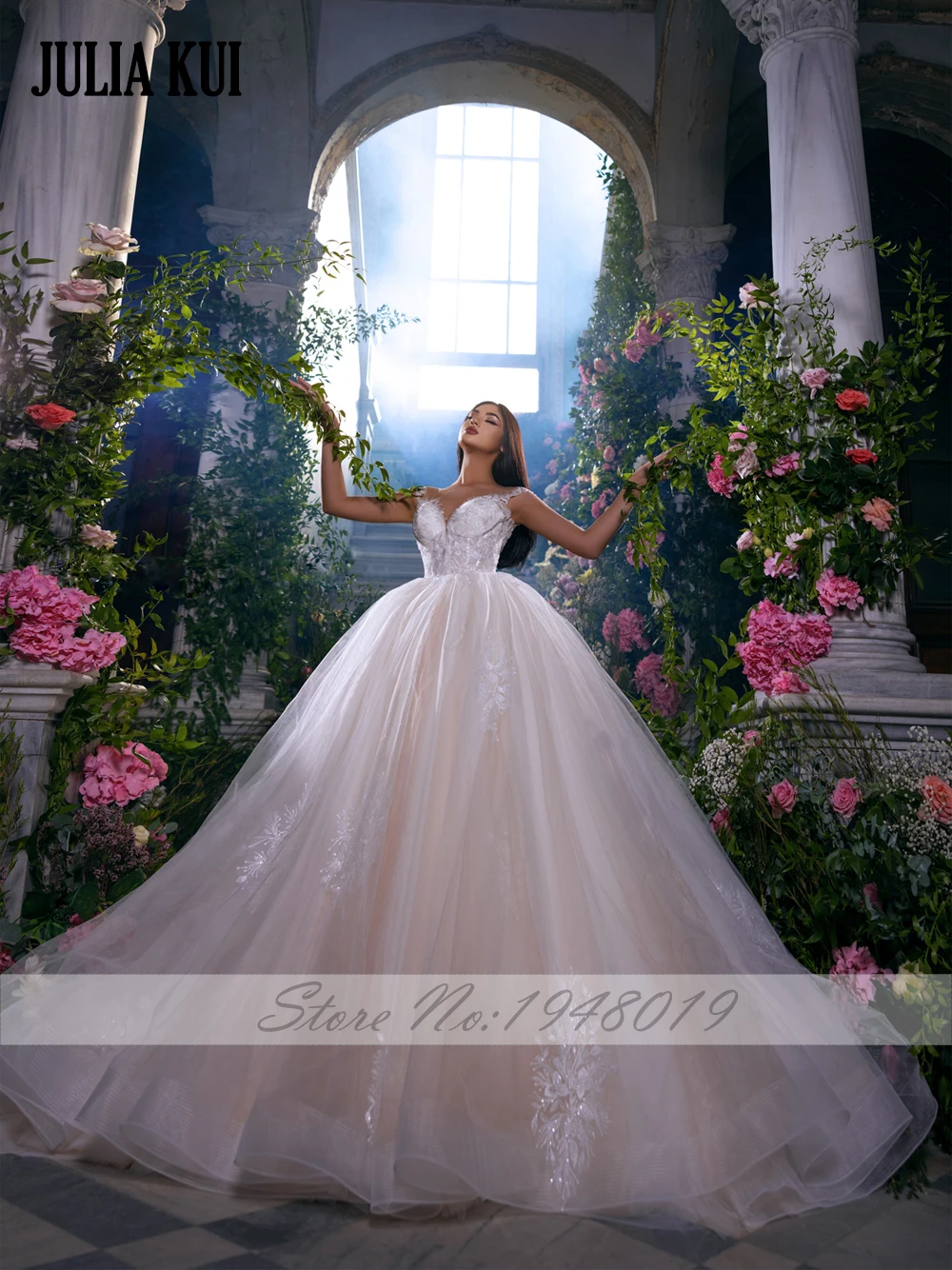 Julia Kui Nieuwe Stijl Elegante Zijdeachtige Oraganza Baljurk Prinses Trouwjurken Applicaties Vestido De Noiva Princesa Para Casamento