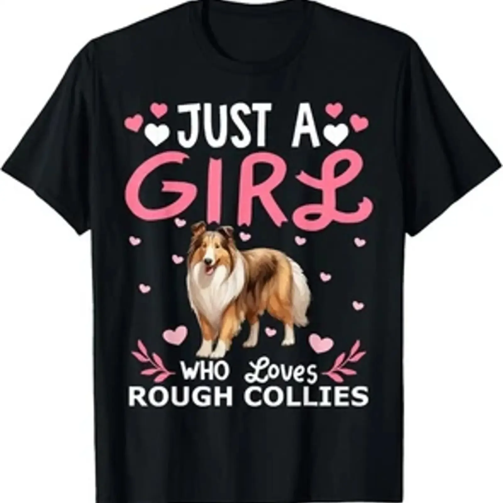 Camiseta Just A Girl Who Loves Rough Collies Linda Regalo Mujer Amante de los Perros vintage Washed Stretched Comfortable
