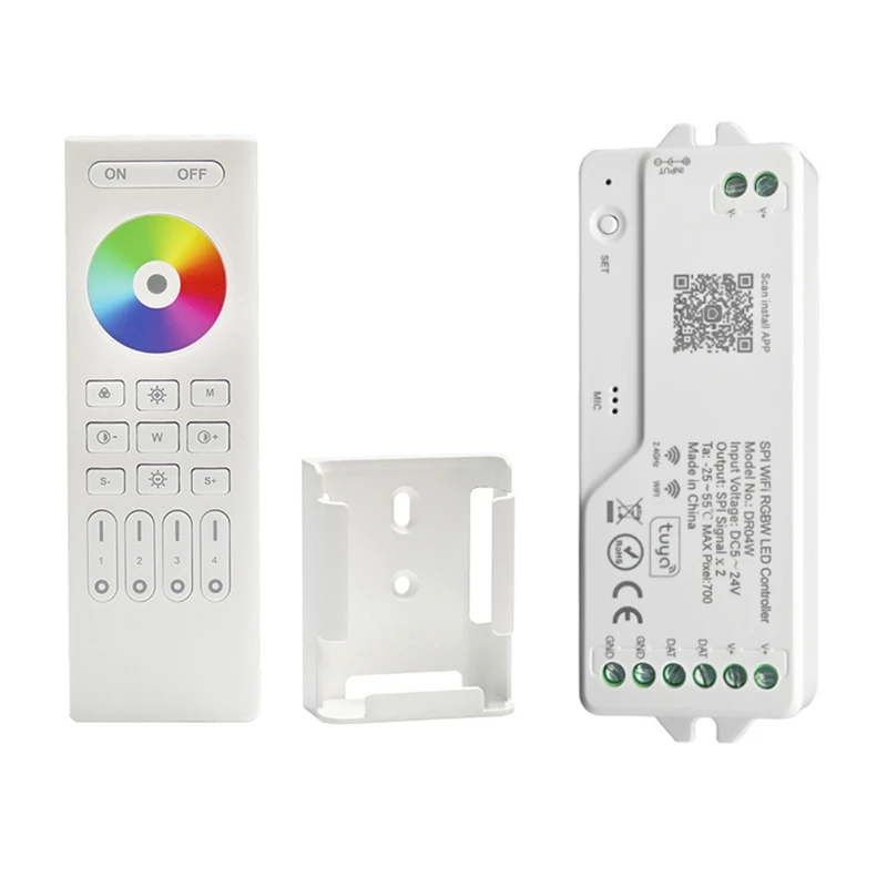 DR04W TUYA SPI WIFI RGBW LED Controller Dimmer Work With Google Home Alexa For WS2811 WS2812B WS2815 RGB LED Strip