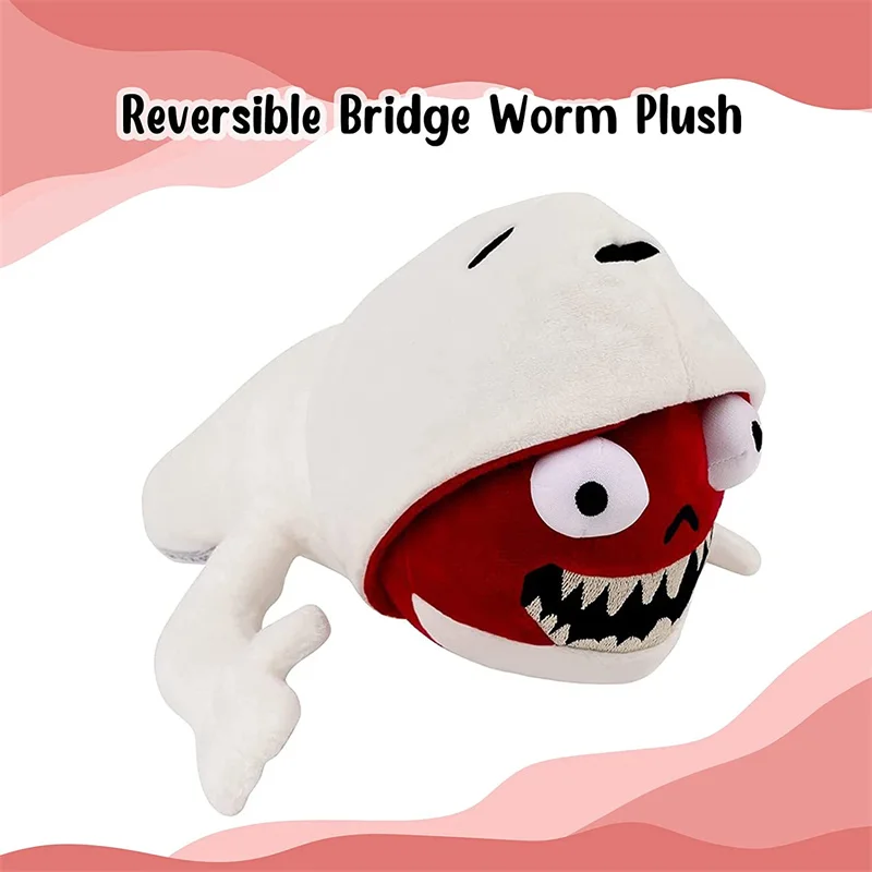 Peluche de gusano de puente de doble cara, cabeza de sirena volteada Reversible, personaje de terror, muñeca de peluche, almohada de Animal, regalo para niños