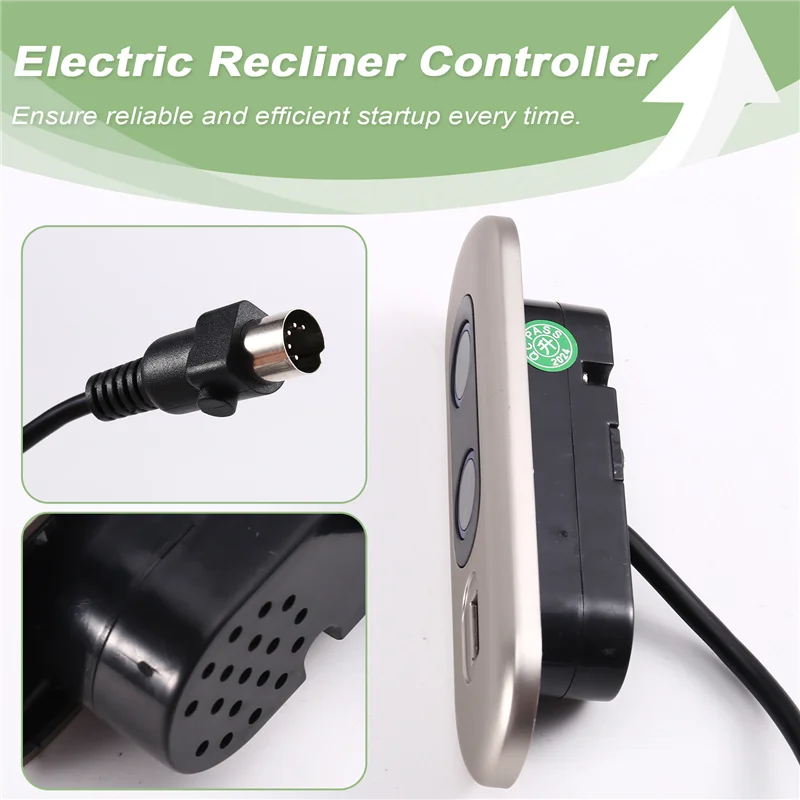 Controller per poltrona reclinabile elettrico elegante Controller di ricarica per presa USB a 2 pulsanti Telecomando per poltrona reclinabile