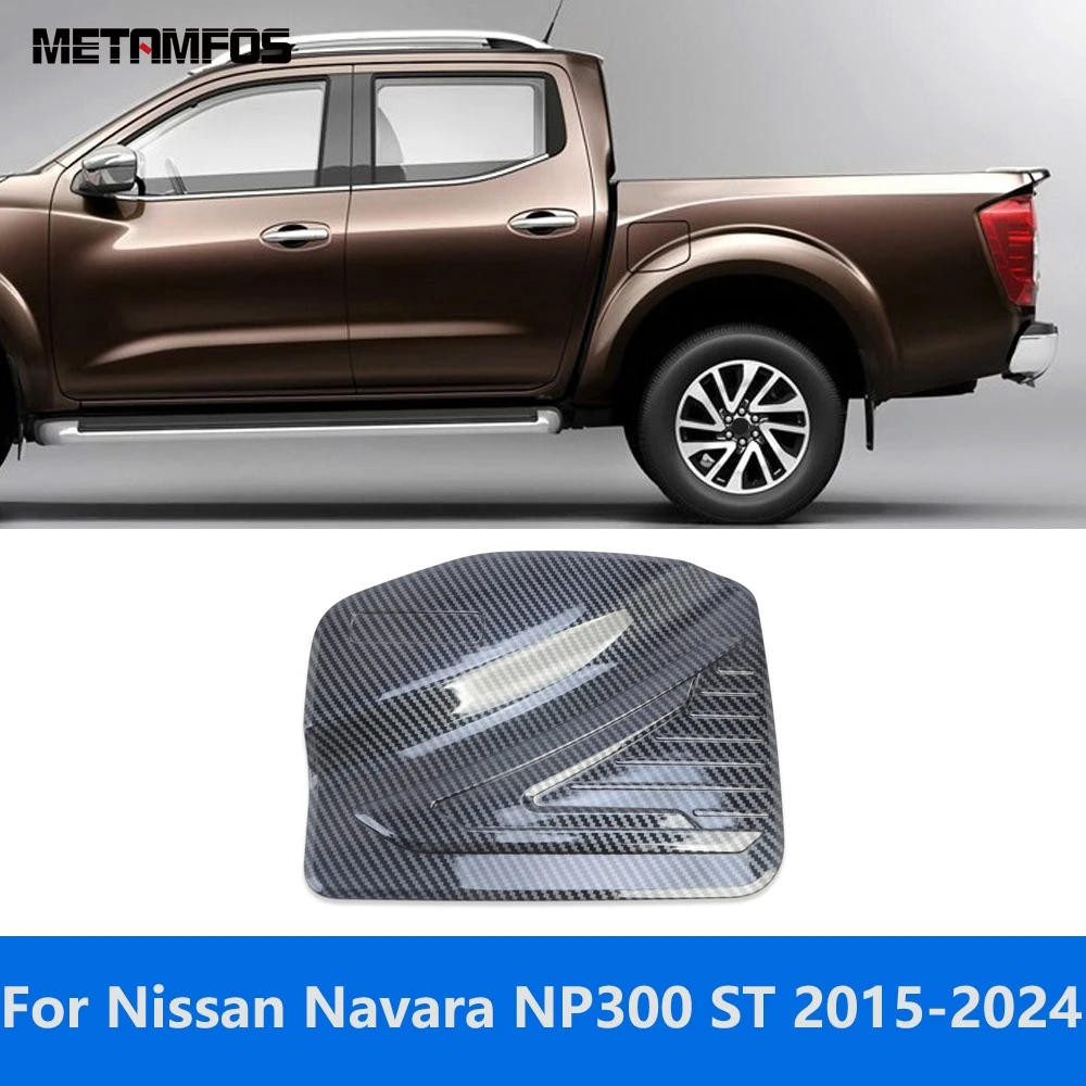 Fuel Tank Cap For Nissan Navara NP300 ST 2015-2020 2021 2022 2023 2024 Carbon Fiber Gasoline Oil Filler Cover Trim Accessories