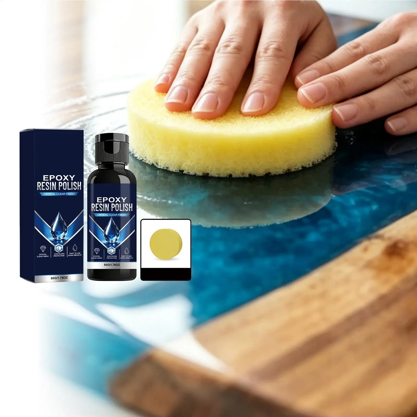 Epoxy Resin Polishing Compound 50g Scratch Remover Restore High Gloss Clear Coating Liquid Furniture Countertop Repair Kit