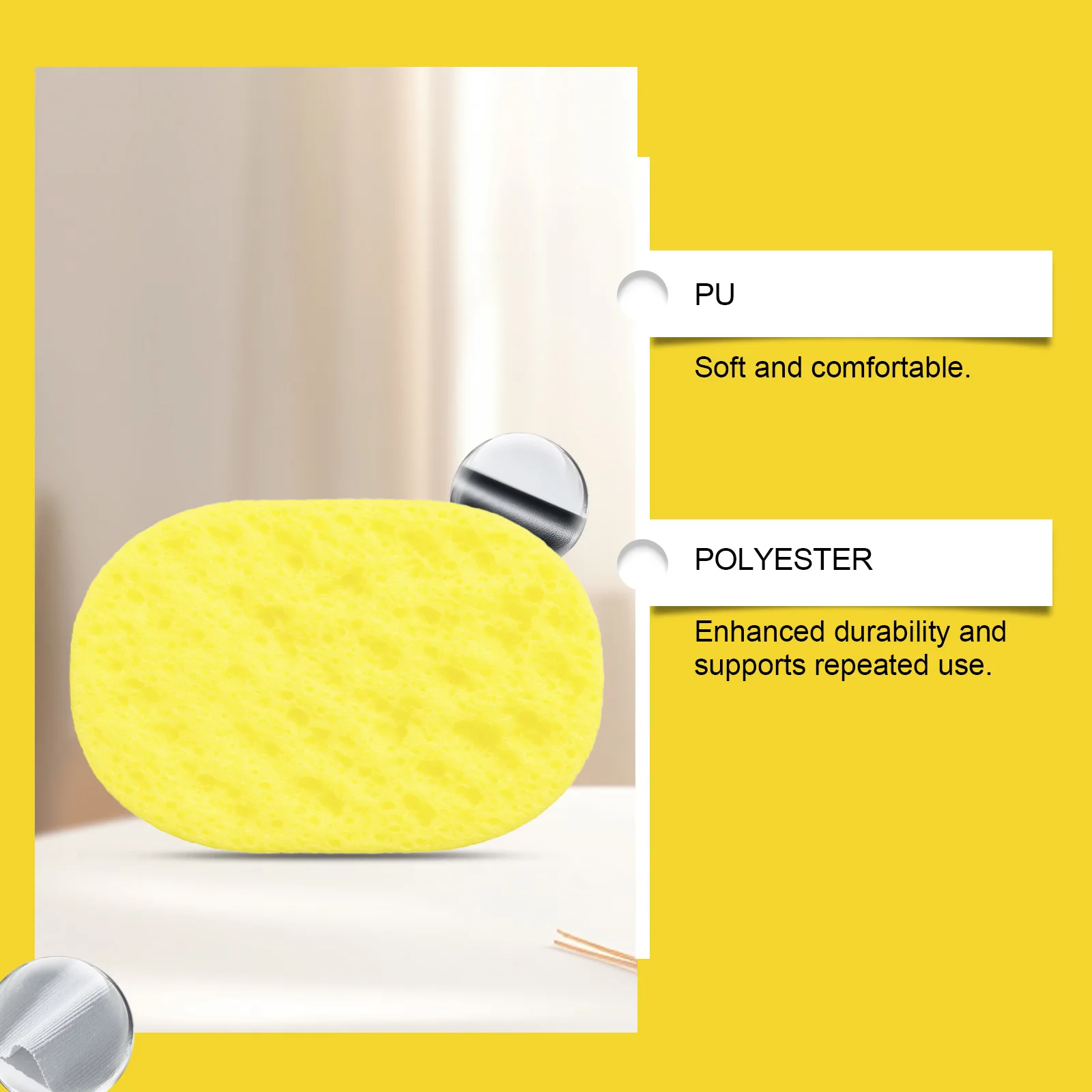 OCEAURA Bath Sponge, Soft & Reusable, Deep Cleansing & Exfoliating, 3D Shape for Daily Shower