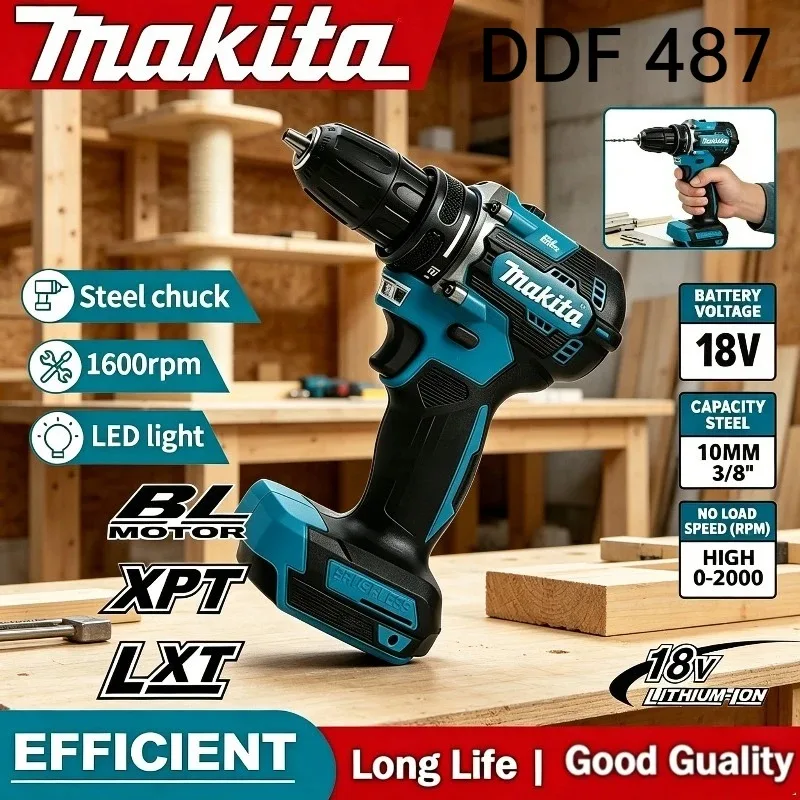 Makita DDF487 18V Brushless Cordless Drill Driver Electric Screwdriver Impact Driver Variable Speed Power Tool  Only Too