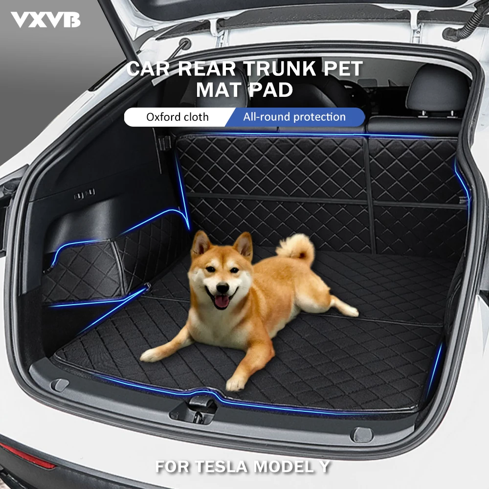 Rear Trunk Pet Mat For Tesla Model Y 2023 Dog Cat Seat Cover Oxford Waterproof Pad Bed Interior Protector Car Accessories