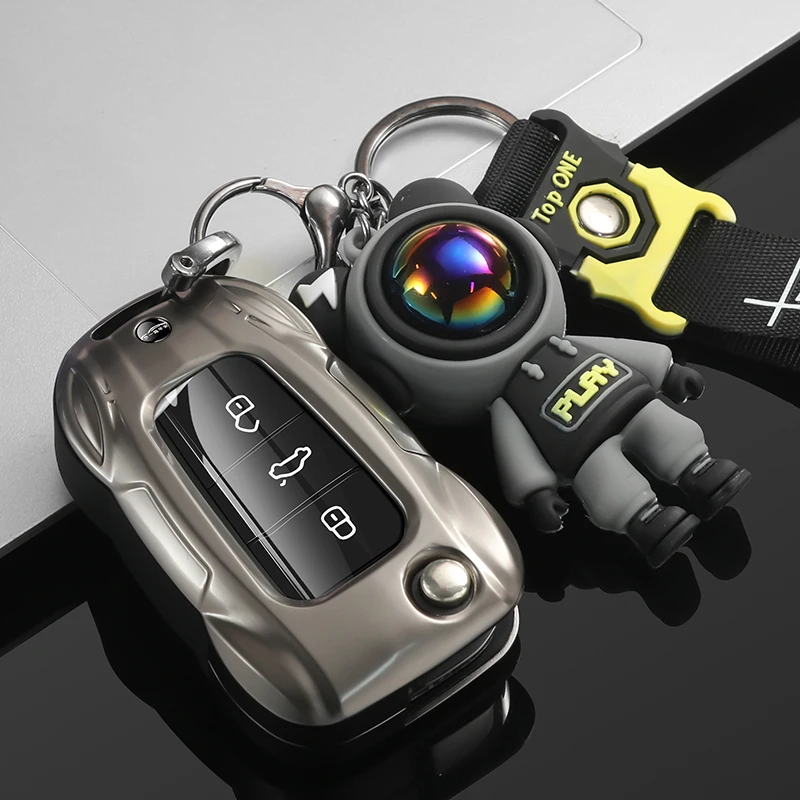 

Metal Car Remote Key Cover Case Holder Keychain shell Fob For VW Volkswagen T-ROC Golf 7 Polo Tiguan T-Cross Jetta EOS Beetle