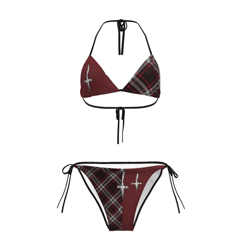 

Сексуальный раздельный женский купальник-бикини 2026 с эффектом пуш-ап для небольшой груди, с чашечками, без косточек