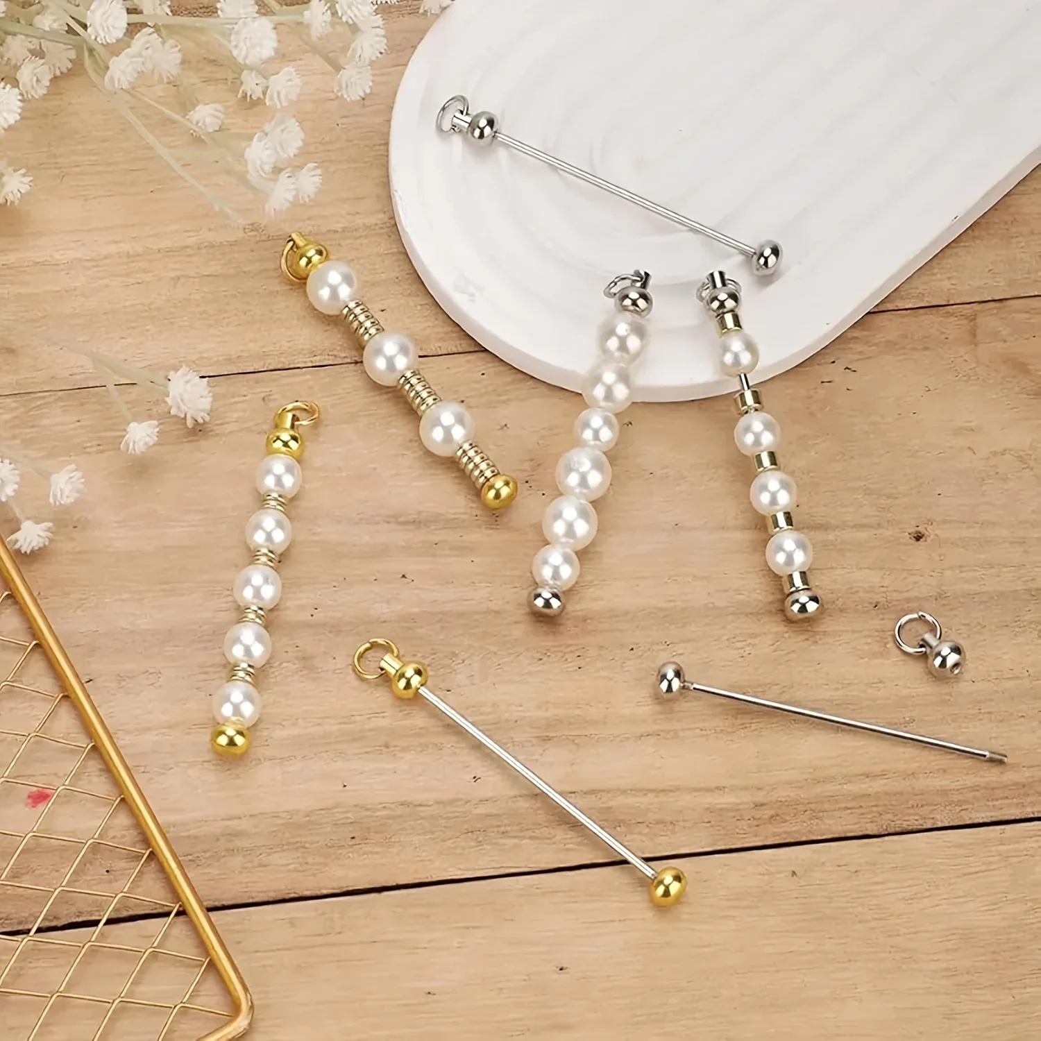 Detachable Keychain 30pcs DIY Wholesale Removable Keychain Making Blank Beaded Keychain Beading Jewelry Making Supplies - view 5
