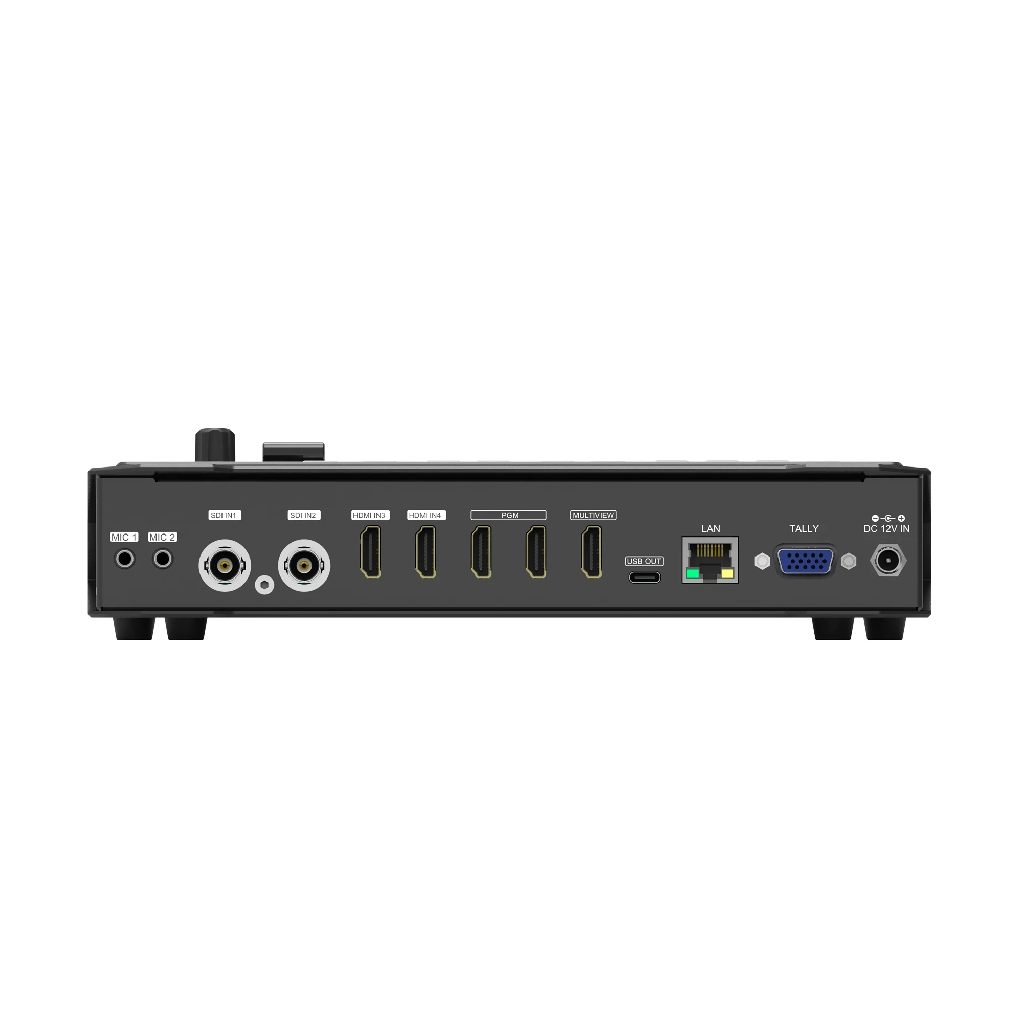 HVS0403U Micro 4 Channel SDI  Audio Video Switcher T-bar Miltiview USB Capture LAN Port for Streaming