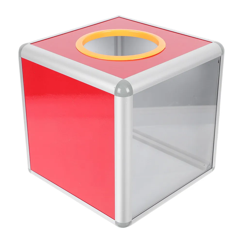 Multi-Function Transparent Cubic Lottery Box Large Capacity Meeting Donation Ballot Raffle Box Game Supply Raffle Accessory
