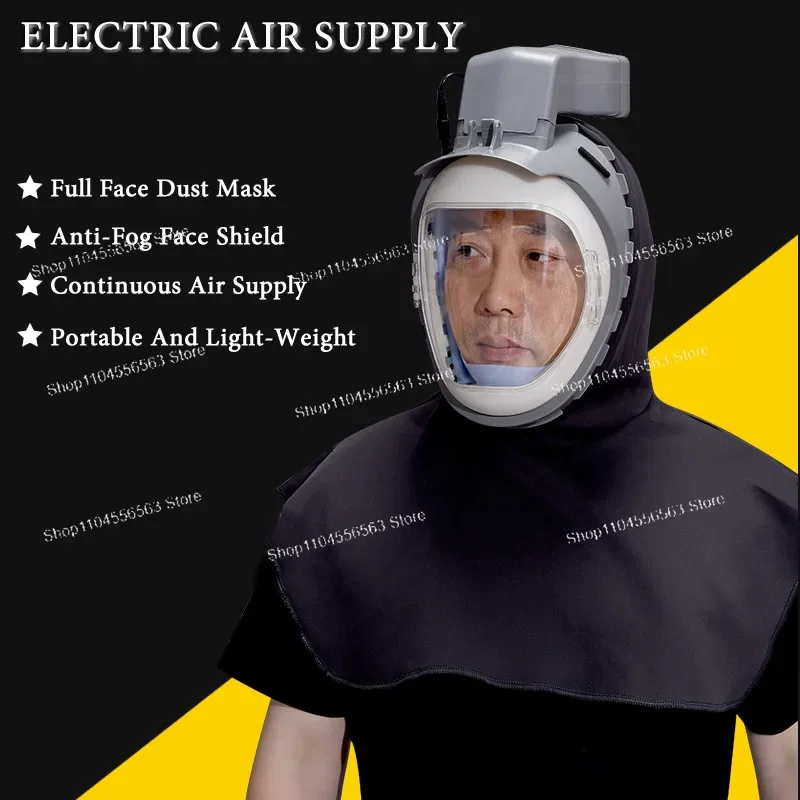 

​​Full Face Powered Air Purifying System - Industrial Dust Protection Hood for Polishing, Sanding & Harvesting​​