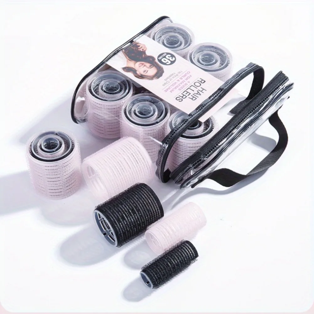 36Pcs/set  Heatless Hair Curlers Self-Grip Hair Rollers No Heat Hair Bang Volume Self-adhesive Hook &amp Loop DIY Styling Tool