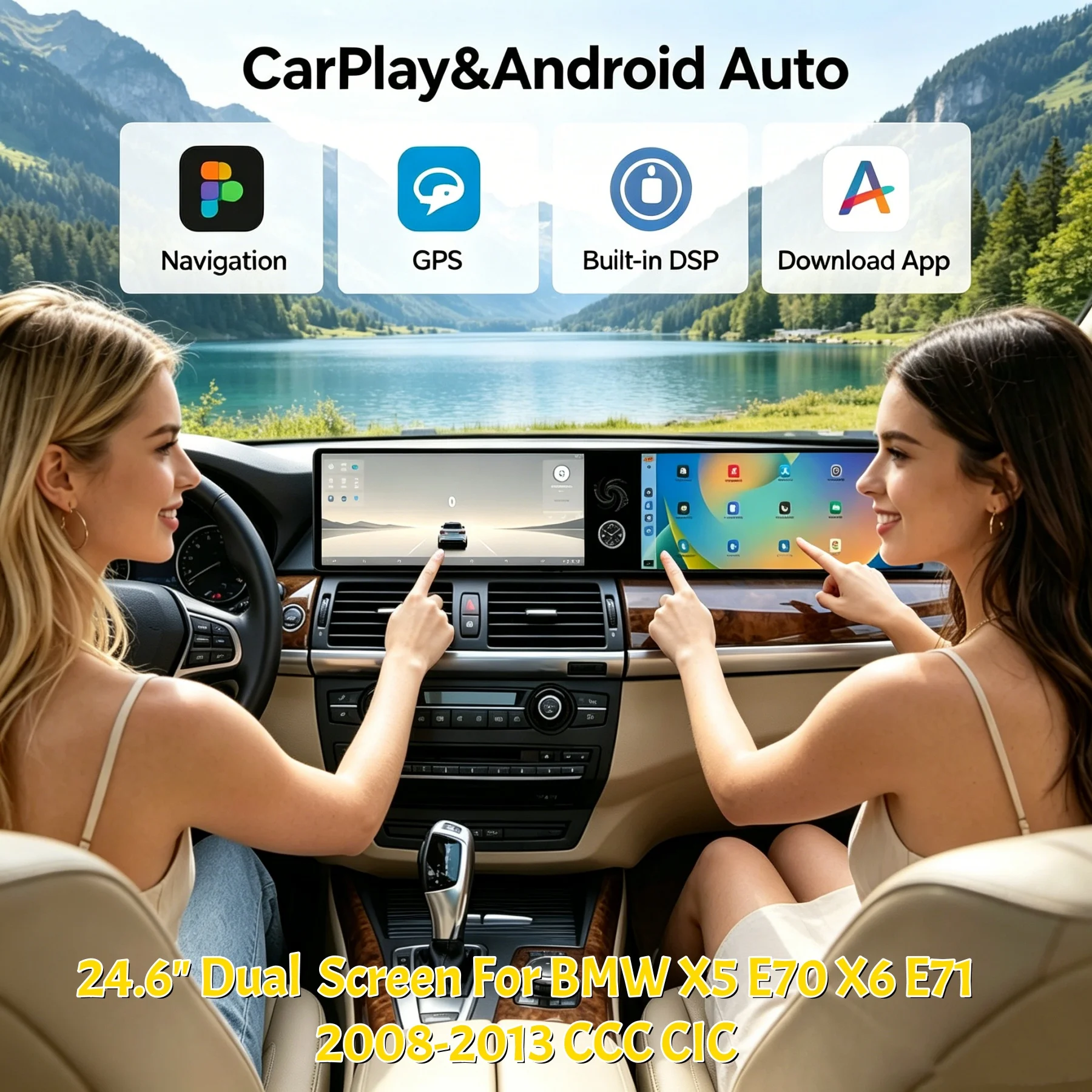 Dual Screen Android Car Radio Carplay  24.6