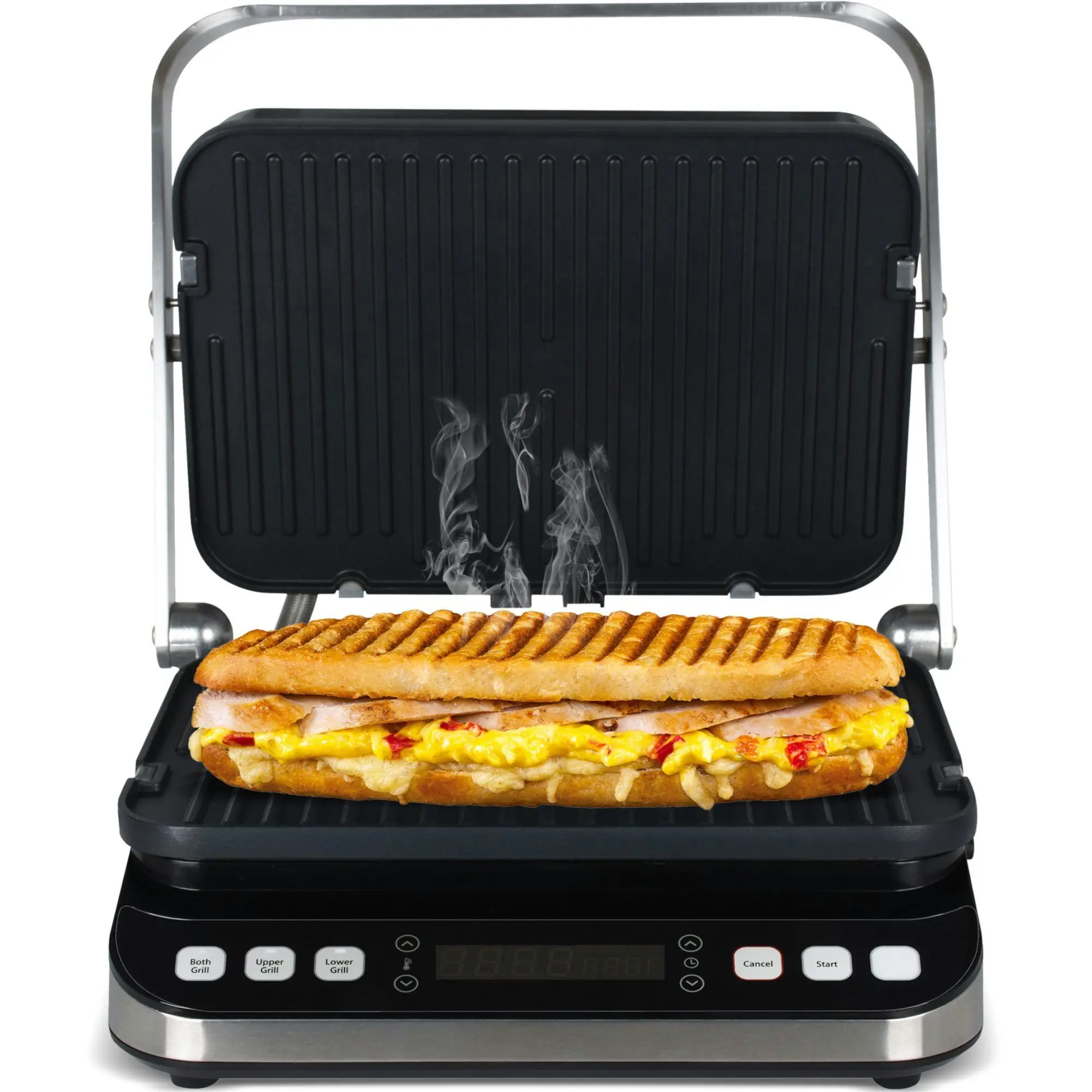 2000W Stainless Steel Electric Grill Griddle Non-Stick Surface Adjustable Temperature Control Smokeless Design For Home Kitchen