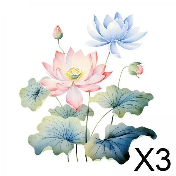 

Waterproof Lotus Wall Sticker PVC Floral Home Decor Accessory Detachable Wall Decal Easy Install for Living Room Kitchen Bedroom