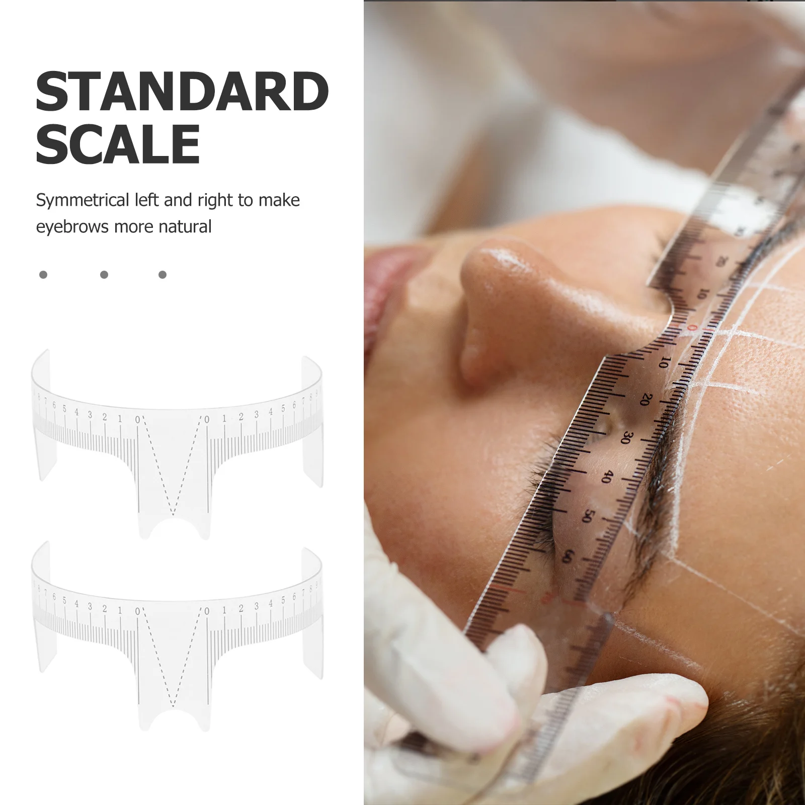 

5pcs Eyebrow Ruler Plastic Measuring Tool For Shaping Mapping Tinting Tattoo Stencil Positioning Guide Accessory