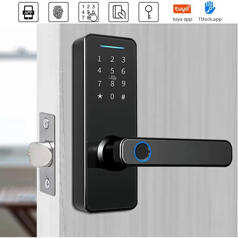 

Tuya TTLock Electronic Smart Door Lock With Biometric Fingerprint/Smart Card/Password/Key Unlock/USB Emergency Charging