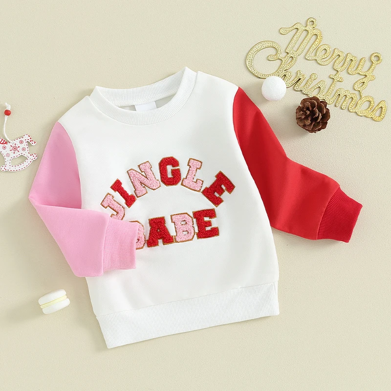 Infant Holiday Hoodies Vintage Style Crewneck Sweaters Festive Graphic Print Jumpers Kids Xmas Outerwear Cozy Pullovers