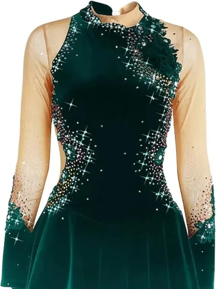 

Customized Girls Figure Skating / Spinning / Performance Costumes Adult and Child Girls Performance Dresses Skating Costumes