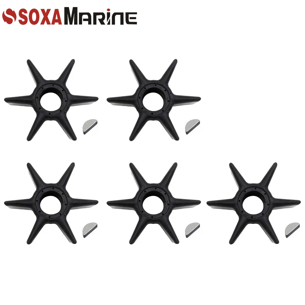 5pcs Water Pump Impeller with Key for Yamaha Mariner Outboard Motor 6CE-44352-00