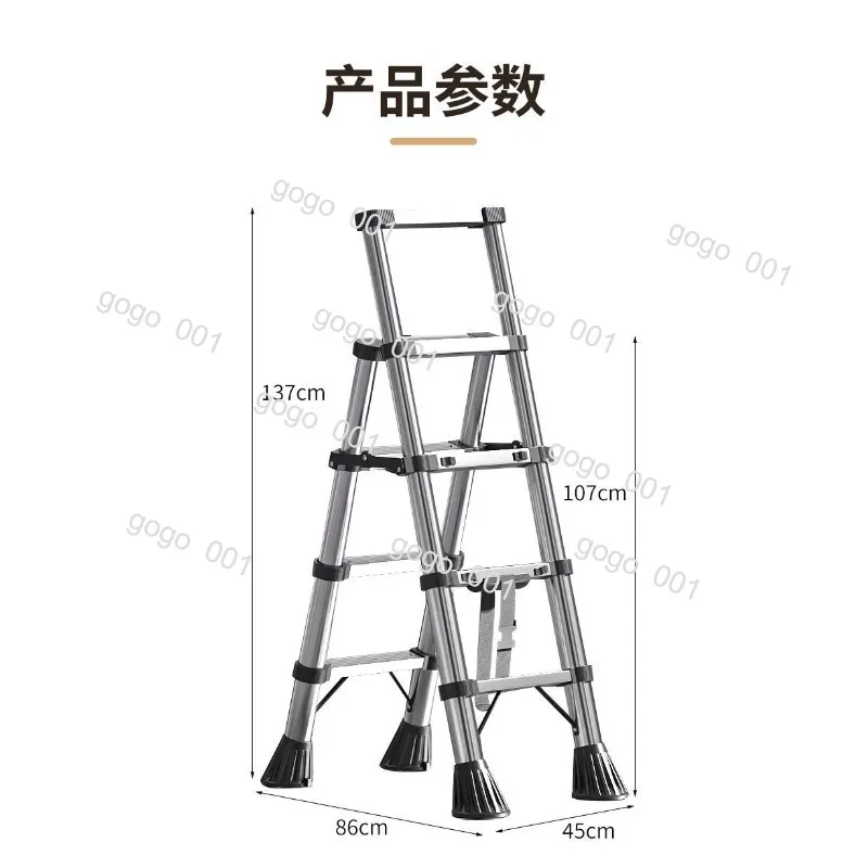 Heavy Duty Telescopic Ladder A Frame Folding Extension Ladder Stainless Steel for Home Work