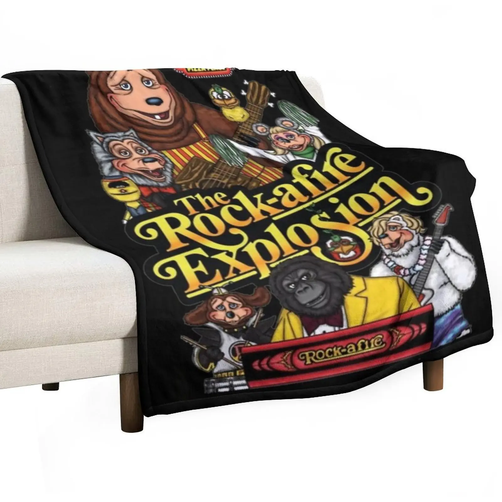 

Showbiz Pizza Billy Bob Throw Blanket warm for winter Travel Blankets