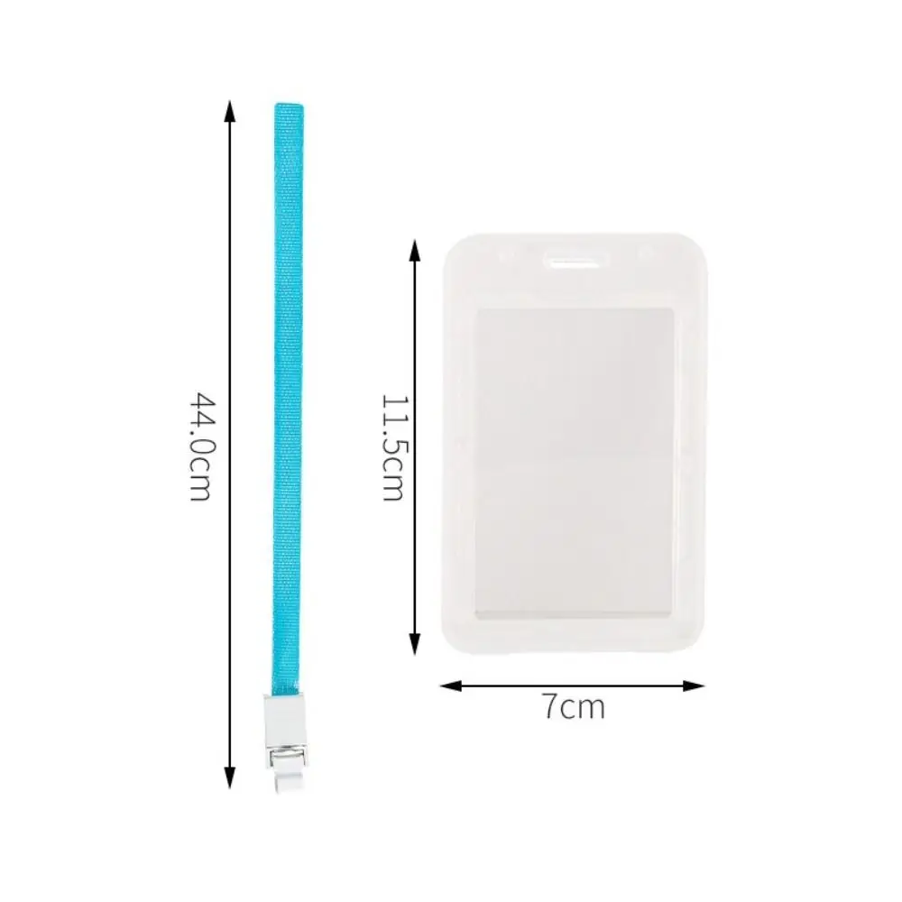 Durable Plastic Card Sleeves with Lanyard Transparent ID Card Protective Film Business Card Box
