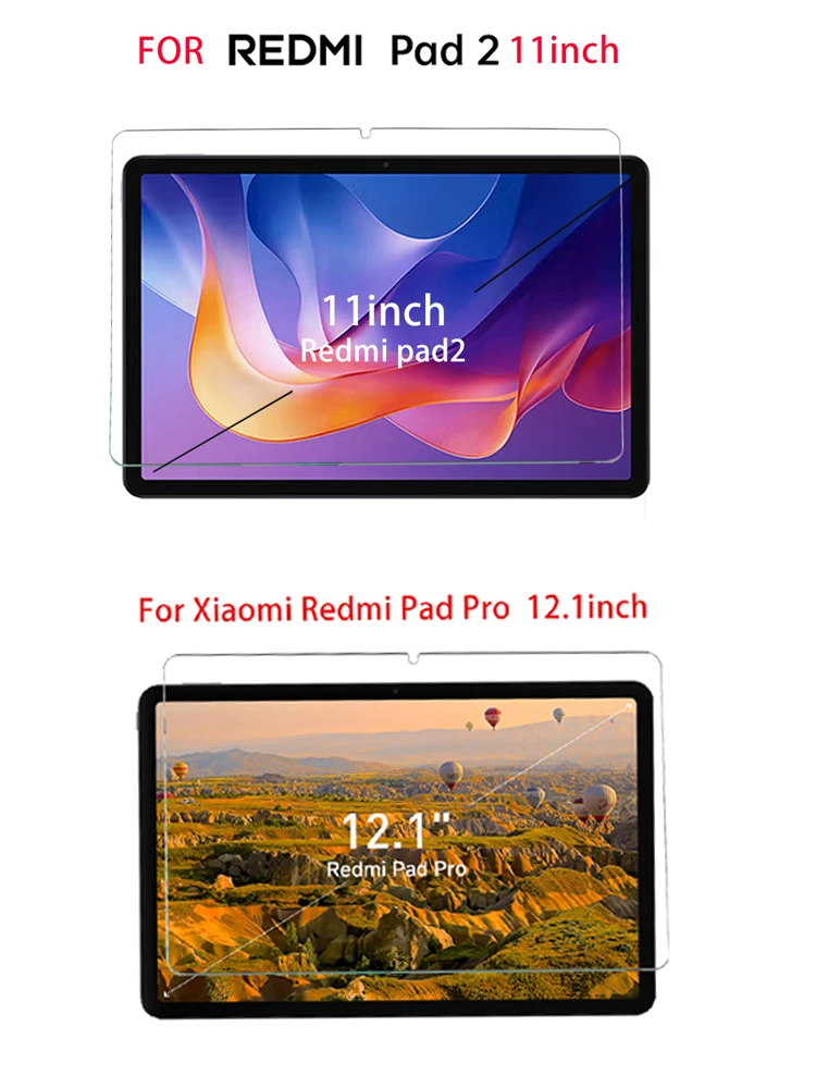Protecteur d'écran en verre trempé, 2 pièces, pour Xiaomi Redmi Pad Pro, 12.1 pouces, pour Redmi Pad2, 11 pouces, protecteur en verre HD