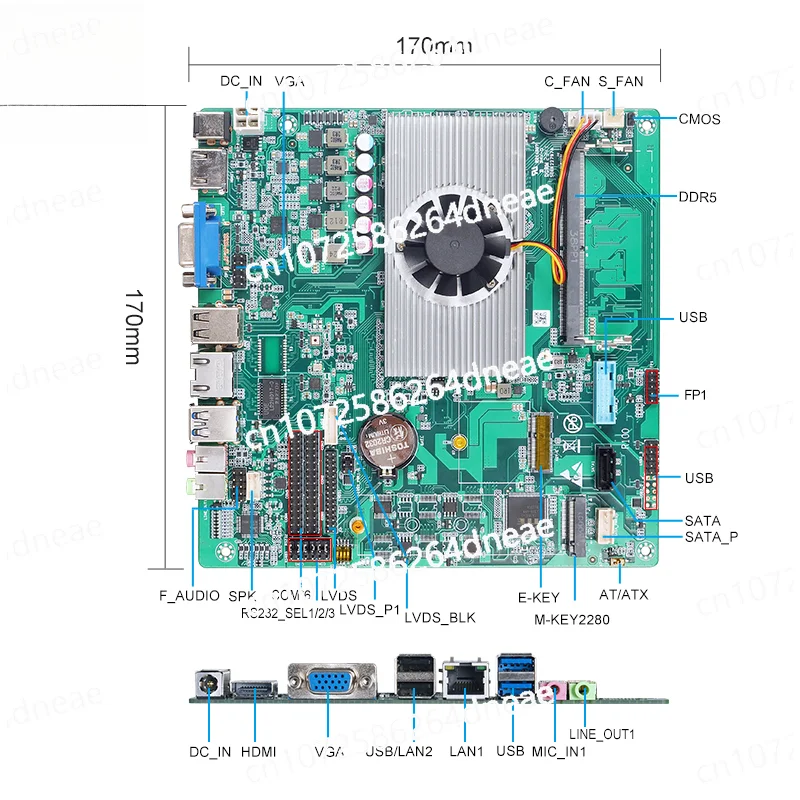 N100 N305 main board mini ITX dual network port 6 string 17x17 industrial control touch advertising machine