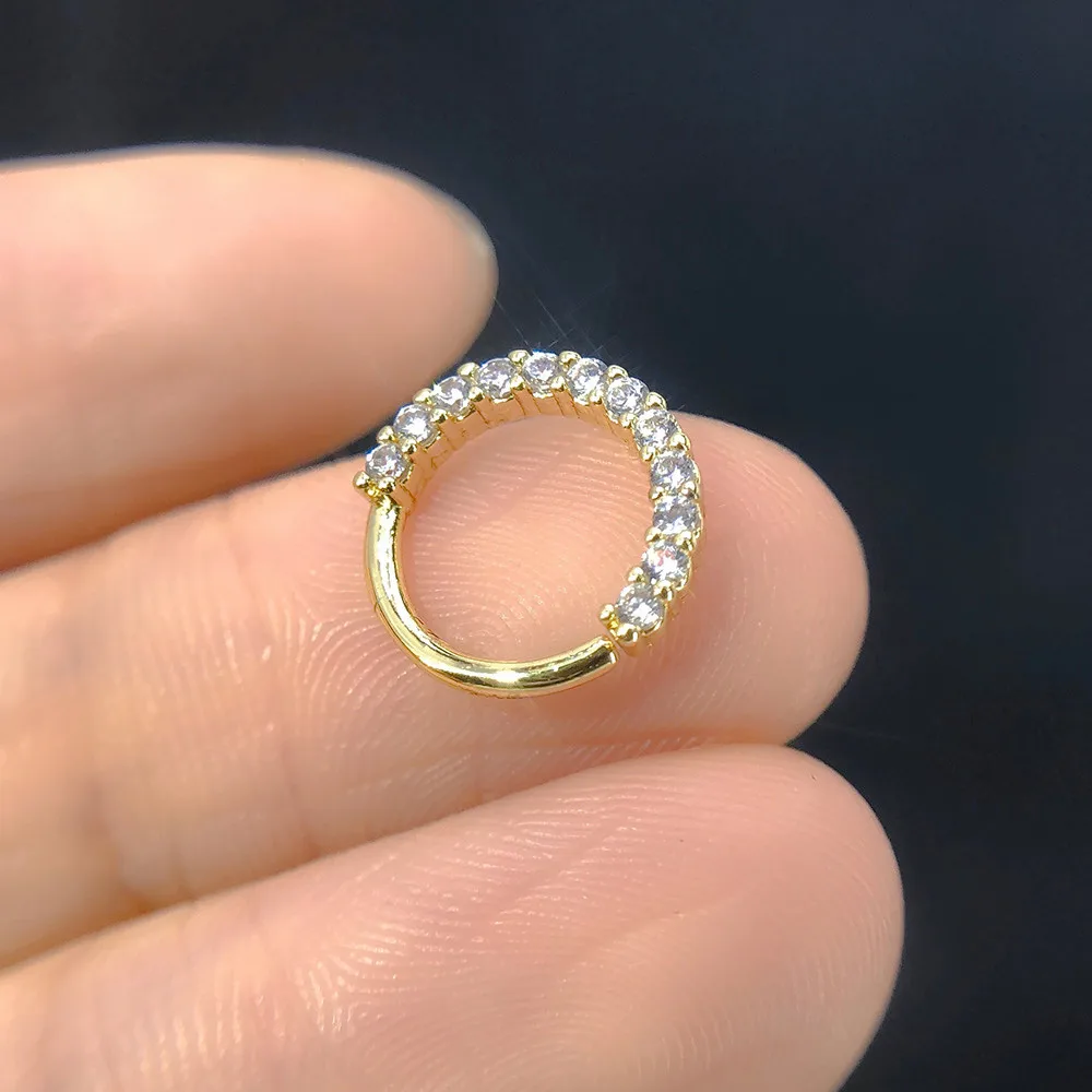1PC Nase Ringe für Frauen Punk Gothic Micro-set Zirkon Knorpel Daith Ohrringe Septum Ring Körper Ohr Piercing schmuck KAE133 – Detail 9