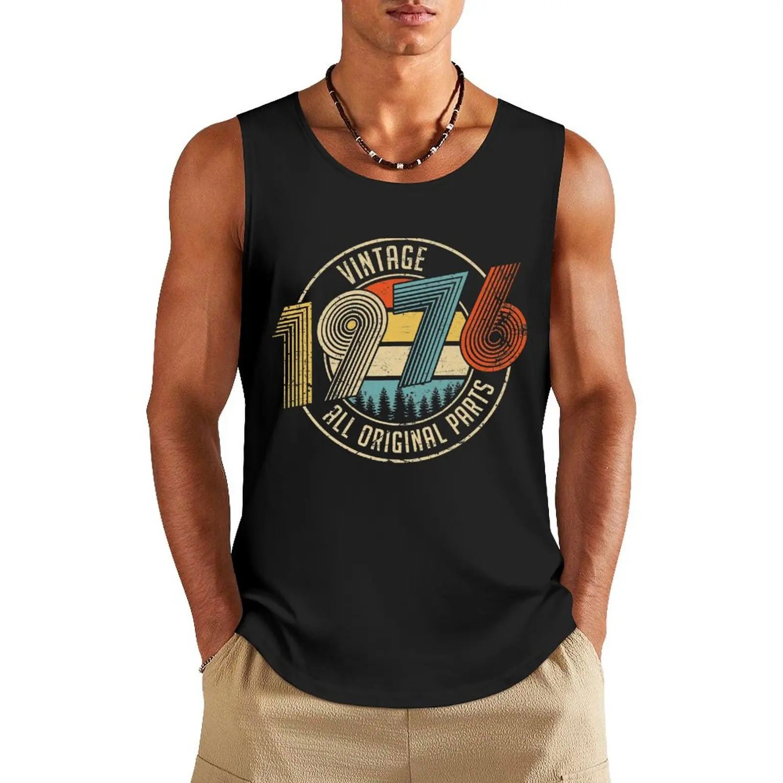 

Vintage 1976 All Original Parts birthday gifts Tank Top new in tops & t-shirt Man gym clothes